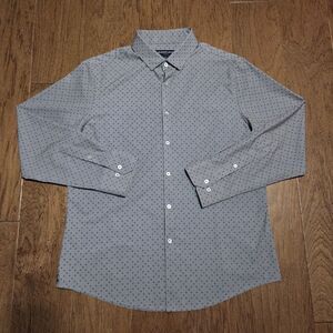 Mizzen Main Leeward Dress Shirt Men’s Large Trim No Tuck Geometric